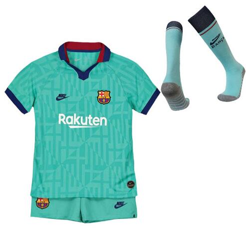 Kids BarcelonaThird Away Soccer Full Kits (Shirt + Shorts + Socks) 2019/20